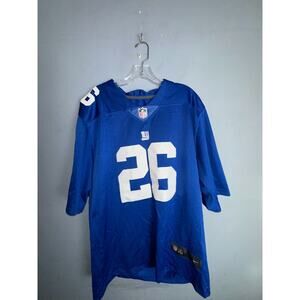 Nike NFL Men Blue Signed #26 Saquon Barkley of NY Giants Jersey XL